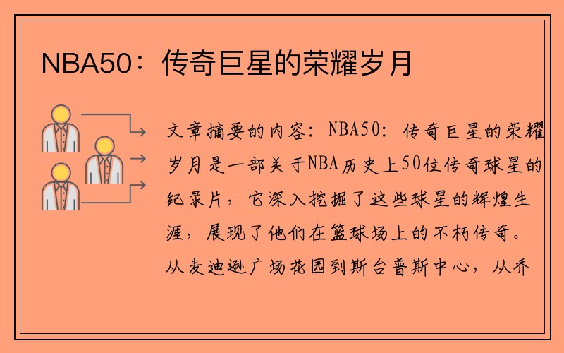 NBA50：传奇巨星的荣耀岁月