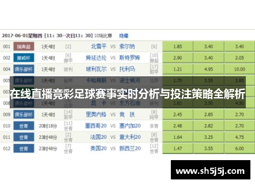 在线直播竞彩足球赛事实时分析与投注策略全解析